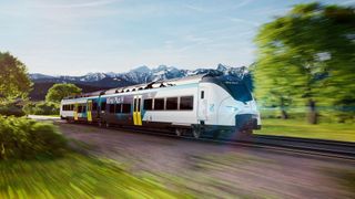 Der zweiteilige Triebzug soll unter anderem auf der Strecke Augsburg - Füssen getestet und ab Mitte 2023 eingesetzt werden. (Siemens)