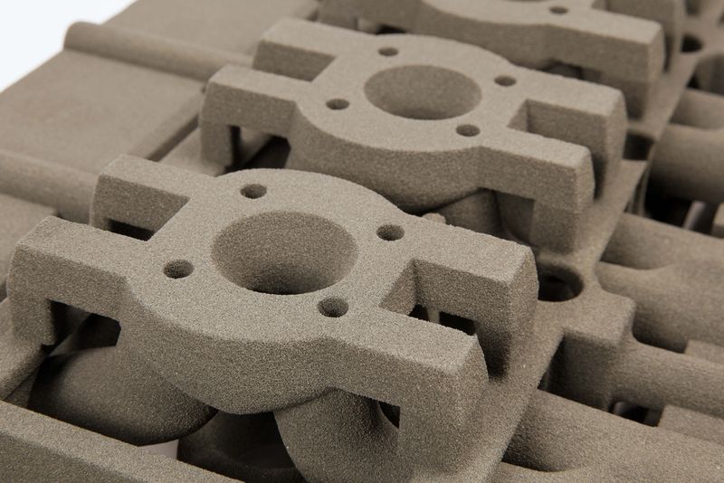 Nahaufnahme der phenolharzgebundenen Sandform (Bild: Voxeljet)