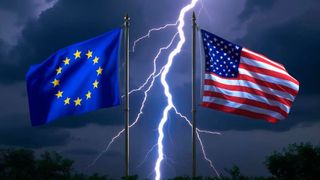 Im Zollstreit haben sich die EU und die USA geeinigt. Deutsche Wirtschaftsverbände kritisieren das Ergebnis deutlich.  (Bild: Canva / KI-generiert)