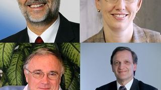 Der neue Vorstand des GDCh im Überblick. Oben, von links: Michael Dröscher, Barbara Albert, unten von links: Klaus Müllen und Thomas Geelhaar (Bilder: GDCh) (Archiv: Vogel Business Media)