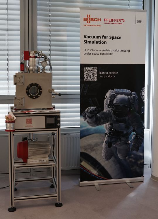 Vacuum system for simulating space conditions.(Source:  Busch Group)