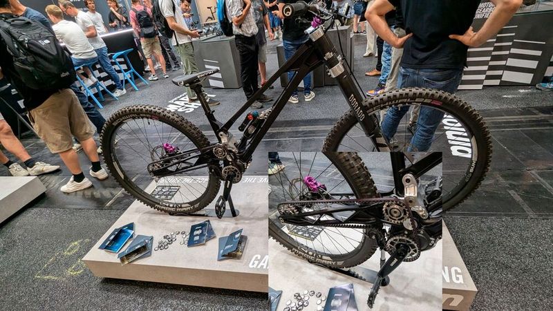 High-end-Downhill-Bike: Man beachte die ausgeklügelte Antriebskonstruktion. (Bild: Dominsky – VCG)