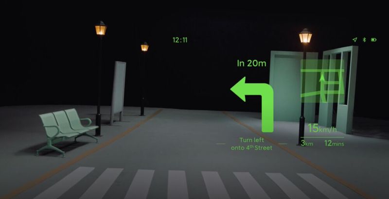Im Navigationsmodus kann die Xiaomi-Brille Straßen und Karten in Echtzeit anzeigen, so dass Benutzer ihre Augen nicht vom Weg abwenden müssen. (Bild: Xiaomi)