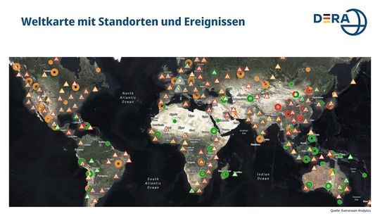 Weltkarte mit Standorten und Ereignissen(Bild:  BGR)