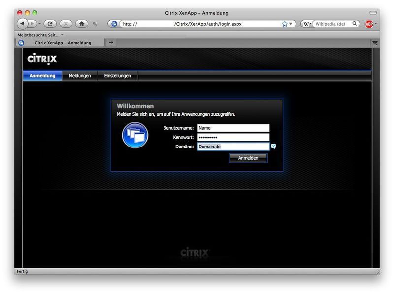 Abbildung 6: Die webbasierte Anmeldung erleichtert den Fernzugriff. Der Browser erfordert jedoch ein bestehendes Clientbetriebssystem von Apple, Linux oder Microsoft Windows. In dieser Abbildung wurde ein Apple-Computer mit MacOS 10.6 verwendet. (Archiv: Vogel Business Media)