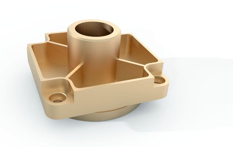 In ihrem Praxis-Training spielen die Referenten anhand mehrer Beispiele (hier abgebildet: Frontplatte)  die typischen Fragestellungen im CAD-System durch. Im dargestellten Zustand ist das Bauteil noch nicht für die additiven Verfahren optimiert. (Bild: 3D-Metall-Theobald)