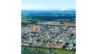Die Markierung zeigt an, wo am Kölner Standort die neue Gas- und Dampfanlage von Ineos entstehen soll. (Ineos)