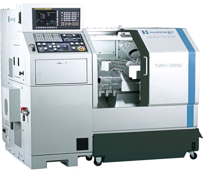 Präzisionsfertigung komplexer Werkstücke: die Hardinge Quest GT 27 SP Turn/Grind ist eine CNC-Hochgenauigkeits-Dreh- und Schleifmaschine mit den Fertigungsverfahren Hartbearbeitung, Hartdrehen in Kombination mit Schleifen oder aber nur Schleifen.  (Kellenberger)