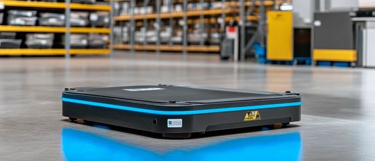 Gemeinsam mit verschiedenen Herstellern von Lagerregalen und AMR hat ONK maßgeschneiderte Etiketten für die Navigation von Transportrobotern per Steuercode entwickelt.(Bild:  Media Srock - stock.adobe.com)