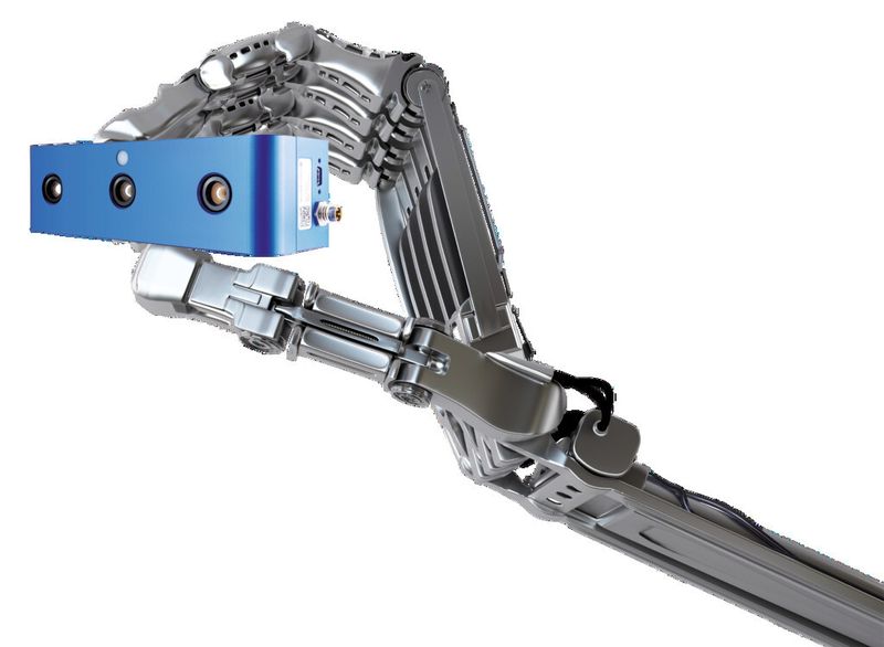 Bild 1: Der 3D-Blick der Ensenso N10 lässt Roboter zielsicher greifen. (Bild: IDS Imaging Development Systems)