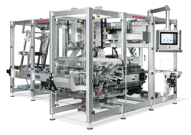 Die ETIL-Endverpackungsmaschine für Trays mit Deckel ermöglicht einen besonders präzisen und produktschonenden Verpackungsprozess. Optional können elektronische Siko-Positionsanzeigen zur überwachten Formatverstellung integriert werden.