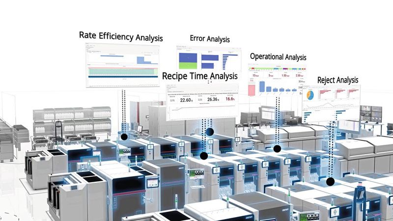 Image: Complex task, integrative solution: ASMPT's SMT Analytics provides detailed analysis of the SMT manufacturing process, but also offers benchmarking at the line and facility level. (Image:ASMPT)