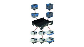 Eine 1200 mm × 1000 mm große ISO-Palette ist die Basis für verschiedene Varianten an Großladungsträgern, die selbst zusammengestellt werden können. Bild: Schoeller Arca (Archiv: Vogel Business Media)