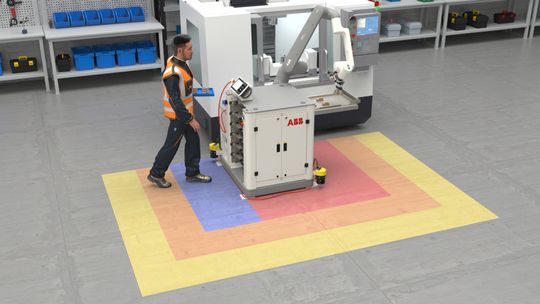 Die Zelle lässt sich problemlos zwischen verschiedenen Maschinen bewegen. (Bild:  ABB)