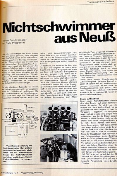 Wer in den Siebzigern einem Motor mehr Leistung einhauchen wollte, kam um größere bzw. sogenannte Doppelvergaser kaum herum. In Neuss saß die damalige Deutsche Vergasergesellschaft (DVG), Deutschlands größter Vergaserhersteller. (Bild: Vogel)