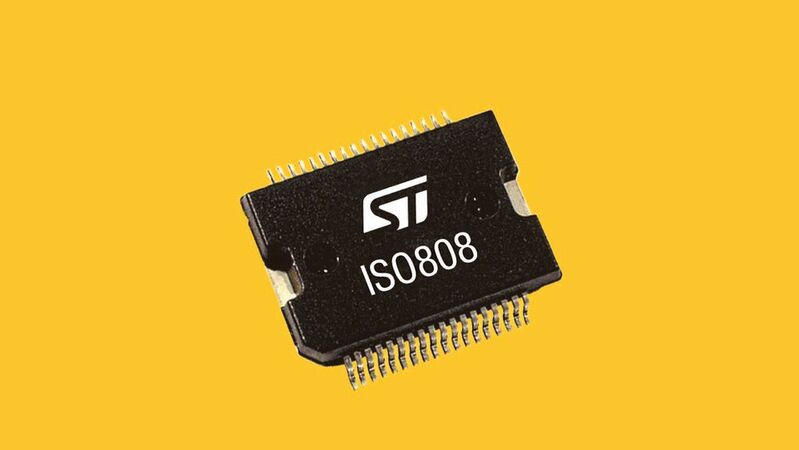 Die neue ISO808-Familie achtkanaliger, galvanisch isolierter High-Side-Schalter von STMicroelectronics ist in PowerSO36-Gehäusen verfügbar.
