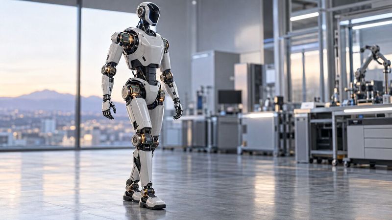 Power electronics for humanoid robots: GaN transistors are expected to make motor drives in joints such as the shoulders, hips, and knees more compact and efficient. Nexperia is continuing to expand its GaN portfolio for this purpose. (Image:AI-generated)