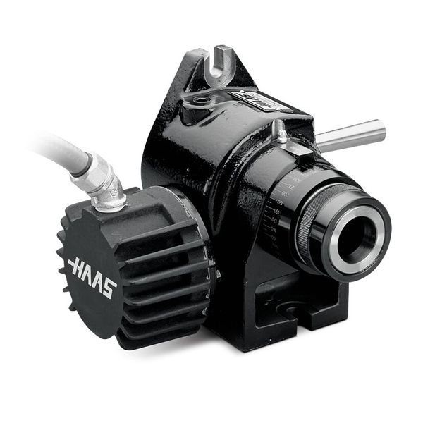 La société a fait son entrée dans l'industrie des machines-outils avec le tout premier indexeur rotatif à pinces de serrage 5C programmable et entièrement automatique. (Source : Haas Automation)