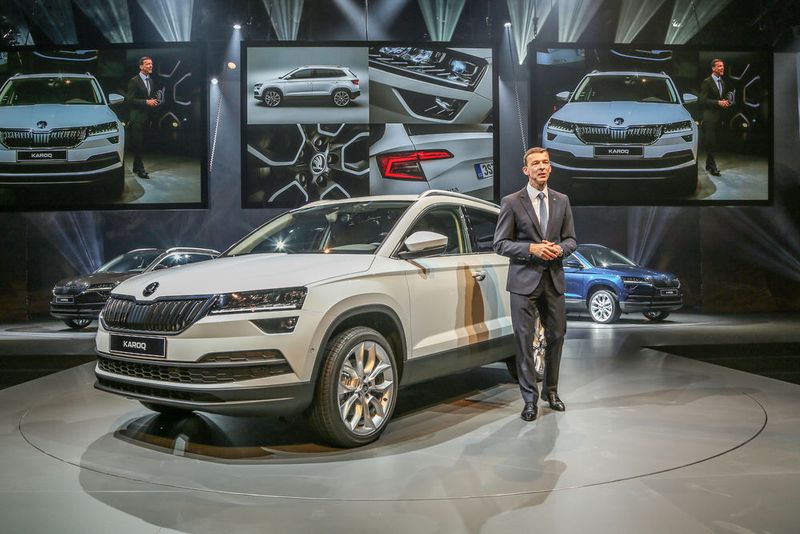 Werner Eichhorn, damals noch Vorstand für Vertrieb und Marketing von Skoda, erwartete von dem Kompakt-SUV ein weiteres Absatzwachstum.  (Skoda)