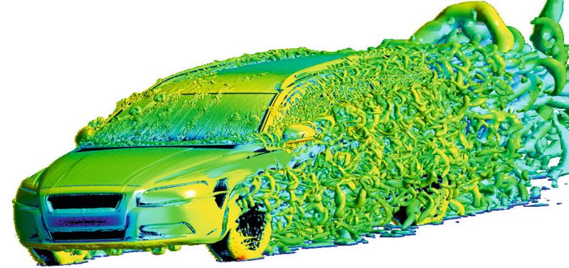 Die Fahrzeughersteller optimieren die Form anhand aerodynamischer Simulationen. In Zukunft wird man sie mit anderen Disziplinen, beispielsweise Strukturmechanik oder Akustik, kombinieren. (Bild: Ansys)