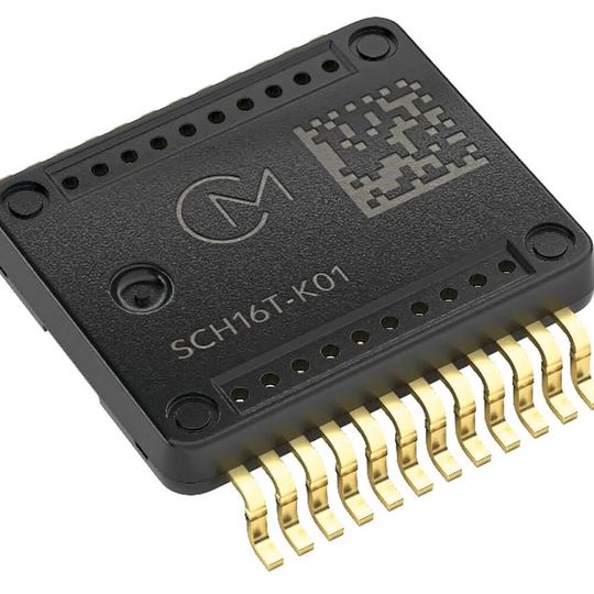 Bild 1: Stabiles SOIC24-Gehäuse Die dann von oben kommenden Anschlusspins geben dem Sensorgehäuse ein neutraleres Verhalten.(Bild:  Angst+Pfister)