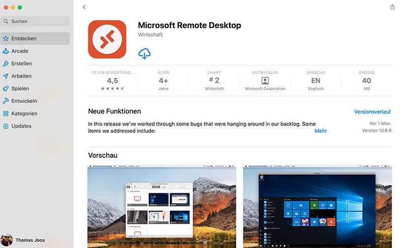 In Windows 10/11 und macOS steht für Windows 365 der RDP-Client für eine bessere Verbindung zur Verfügung. (Joos)