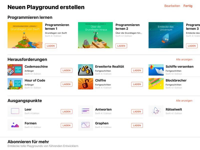 Swift Playgrounds auf dem iPad soll das Erlernen der Programmiersprache kinderleicht machen. (Rentrop / Apple)