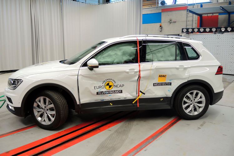 Alle drei konnten dabei überzeugen, auch der VW Tiguan. (Euro NCAP)