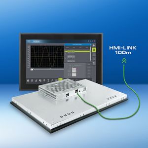 Die TAE-Modular-Wide Panels mit HMI-Link-Einheit können bis zu 100 m entfernt vom PC platziert werden.