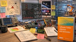 Dieter Duschls Buch „Software-Fehler erkennen und vermeiden“ zeigt mit historischen Werkzeugen, bekannten Katastrophen und Industrieerfahrungen, wie Softwarefehler entstehen – und warum Technik allein sie selten verhindert. (Bild: Coverbild „Software-Fehler erkennen und vermeiden“ von Springer Vieweg / KI-generiert)