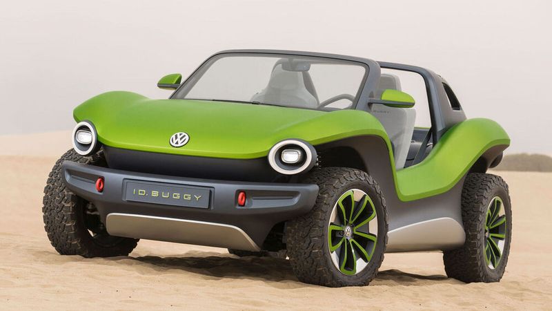 2019 stellte VW die Studie ID. Buggy vor. Sie basiert auf dem modularen E-Antriebsbaukastens (MEB) von Volkswagen. Aus einer angedachten Serienproduktion wurde jedoch nichts. (Bild: Volkswagen)