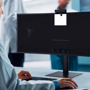 Der Kalibrierungssensor des LG 40HT513D fährt aus seinem Gehäuse aus, sobald er für eine Messung benötigt wird.(Bild:  LG Electronics)