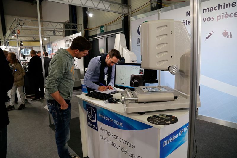 Mikrotechnik braucht Präzision: hier am Stand von Microvu - Hersteller von optischen koordinatenmessgeräten. (Anne Richter, SMM)