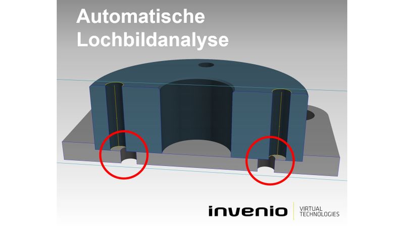 Lochbildanalyse erkennt fehlerhafte Bohrungen.(Bild:  Invenio Virtual Technologies)