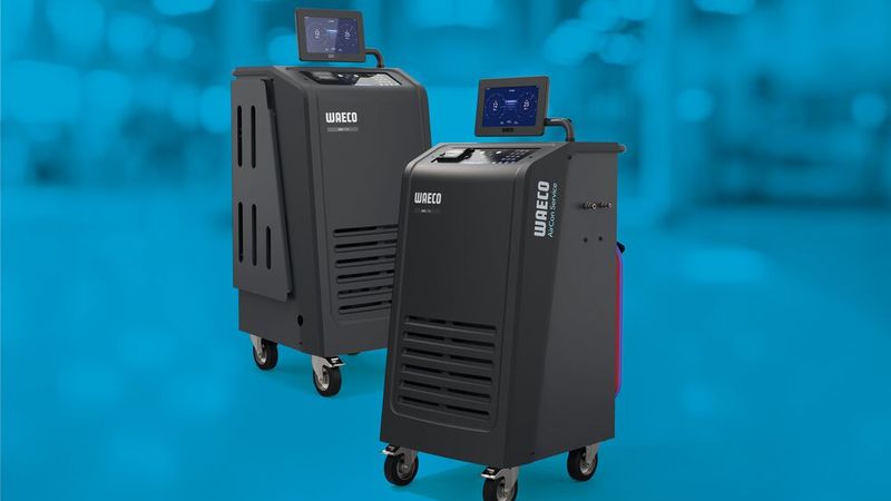 Auch bei der 7er-Serie können Werkstätten zwischen einem Standardmodell (ASC 7.3 für Pkw/Lkw bzw. ASC 7.4 für größere Kältemittelvolumen) und einem sogenannten Low-Emission-Modell wählen.  (Bild: Waeco)