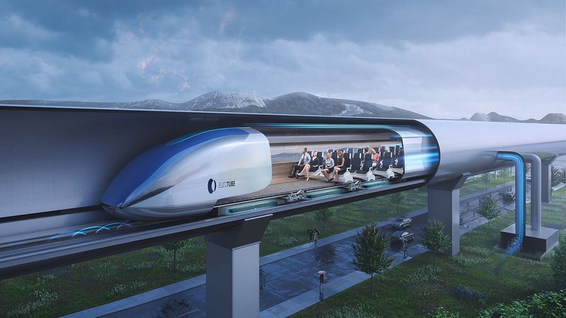 Im Vakuumtunnel ist ein energiesparendes Gleiten mit Geschwindigkeiten bis zu 1000 Kilometern pro Stunde möglich.(Bild:  Eurotube)