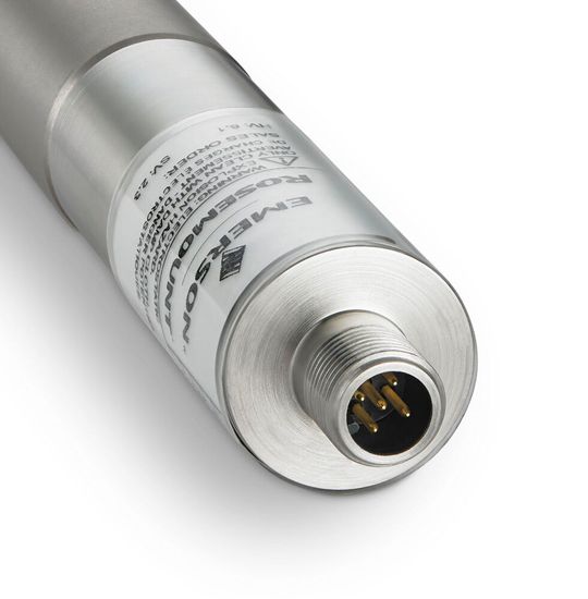 Der 5-polige M12-Stecker des Sensors unterstützt sichere digitale Plug-and-Play-Verbindungen für eine vereinfachte Installation und zuverlässige Signalübertragung.(Bild:  Emerson)