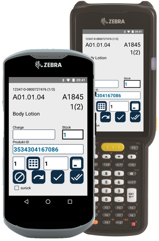 MDE-Gerät (mobiles Datenerfassungsgerät) mit der Anwendung BetterPick.(Quelle:  BetterTec Services GmbH)