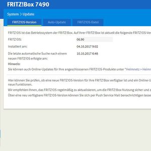 In den Systemeinstellungen von AVM Fritz!Boxen lässt sich überprüfen, welche Version von Fritz!OS installiert ist.
