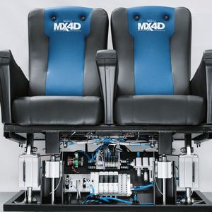 Das Festo Motion Terminal macht Kinositze höchst beweglich und sorgt für ungeahnte Effekte. So erlebt der Zuschauer jede Szene mit allen Sinnen. 