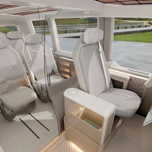 Alternativ soll auf PV5 ein Kleinbus mit offenem Innenraum und vielen Sitzplätzen realisierbar sein.(Bild:  Kia)