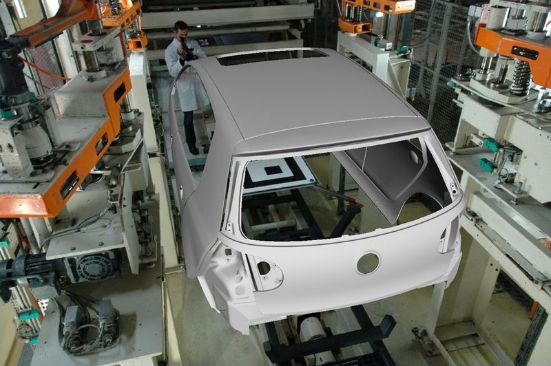 Fabrikplanung in der Automobilindustrie mit Augmented Reality. Bild: Metaio (Archiv: Vogel Business Media)