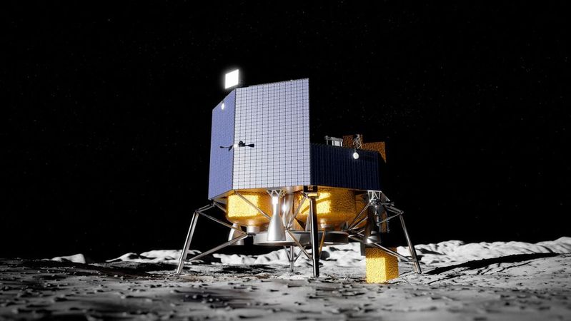The "Griffin" lander from Astrobotic. A lander that transports the Moonrise laser to the moon could look similar.(Image: Astrobotic)