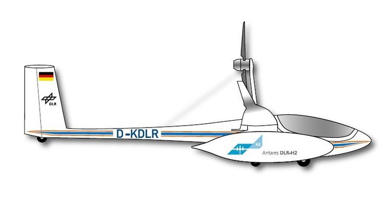 Antares DLR-H2: das weltweit erste pilotengesteuerte Flugzeug mit Brennstoffzellenantrieb (Bild: DLR)