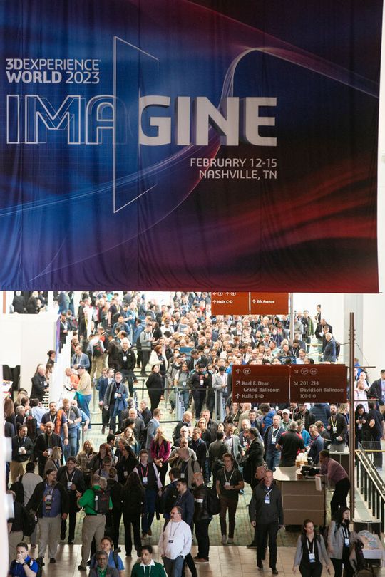 Nach zwei Jahren pandemiebedingter Pause trafen sich rund 4.000 Solidworks-Enthusiasten aus aller Welt auf der 3D-Experience World 2023 in Nashville, hinzu kamen über 10.000 virtuell Teilnehmende. (Bild:  Dassault Systèmes)