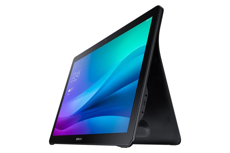 Mit seinem Standfuß ist das Galaxy View eine Art Android-All-in-One und soll laut Samsung die Lücke zwischen Tablet und Smart-TV schließen. (Bild: Samsung)