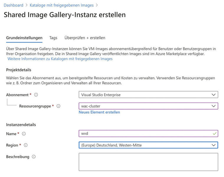 Eigene Images für WVD können in Azure gespeichert und dadurch in WVD genutzt werden. (Microsoft)