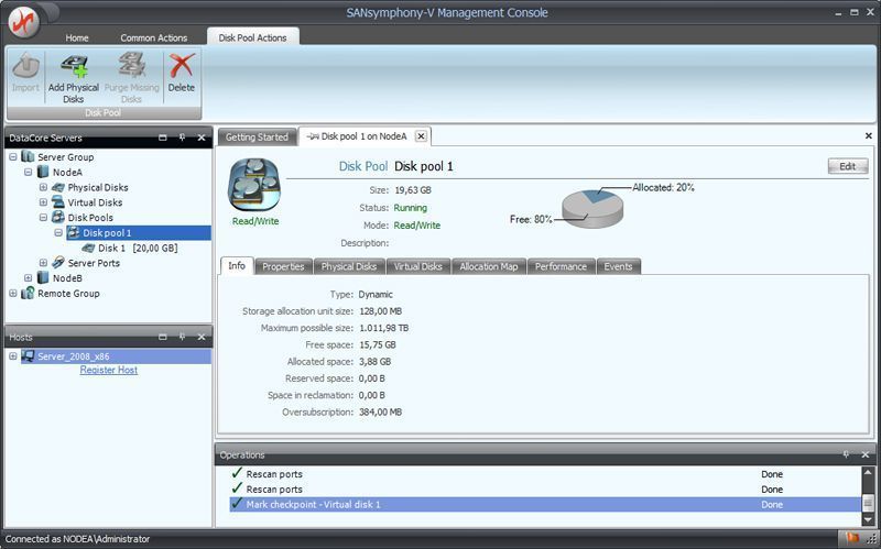 Die Informationsseite zu den Disk Pools umfasst unter anderem auch eine grafische Ressourcendarstellung. (Archiv: Vogel Business Media)