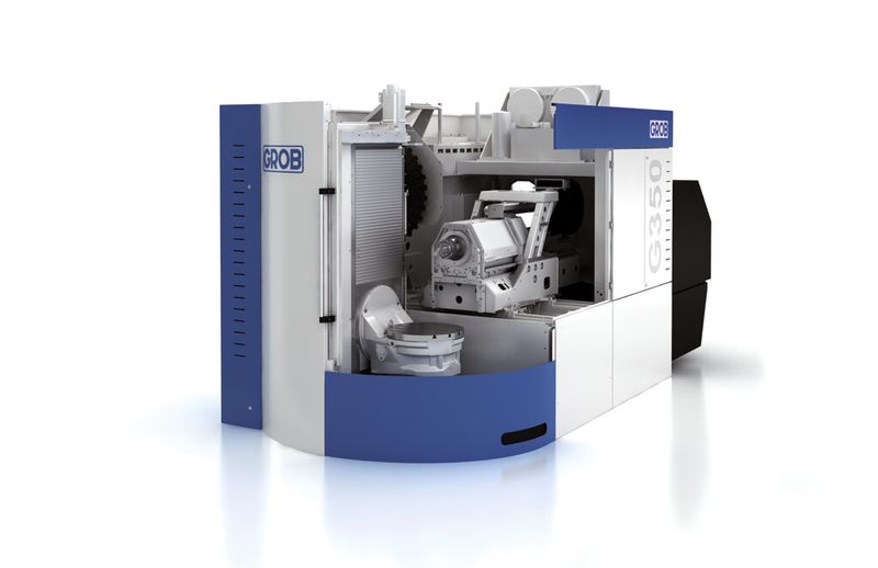 Universalmaschine G350 von Grob: kompakte und stabile Bauweise, optimale Einsehbarkeit und Zugänglichkeit zum Arbeitsraum bei horizontaler Spindellage. (Bild: Grob)