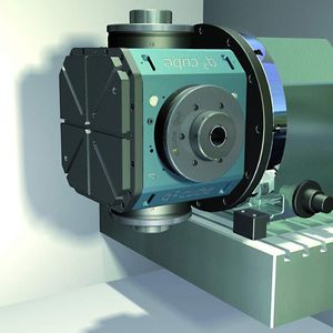 Bild 2: Spannwürfel mit vier Spannzangen-Modulen und T-Nuten-Spannfläche.